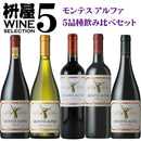 【送料無料※】<br>『 枡屋5 』 モンテス アルファ 5品種 飲み比べセット<br><br>【モンテス】 赤ワイン 白ワイン チリ アコンカグア コスタ